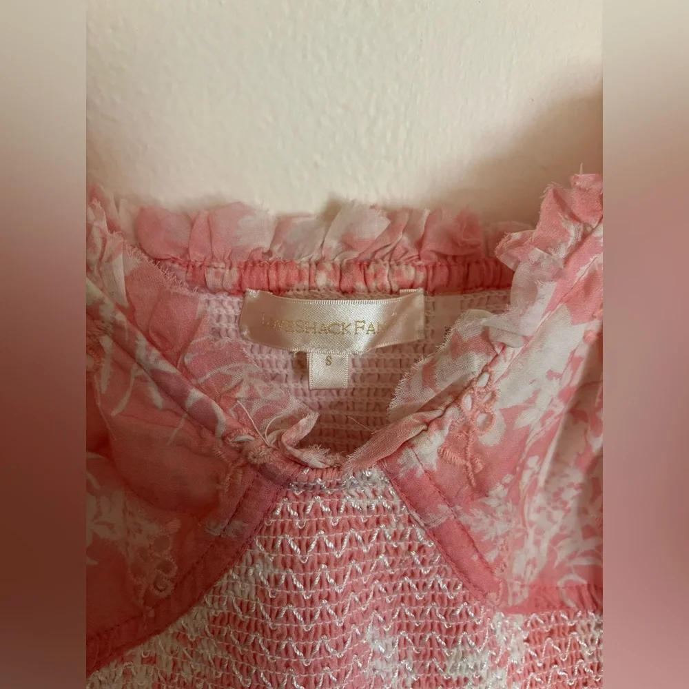 Love Shack Fancy Olani Mini Coral Romance Dress Size Small - Picture 8 of 10